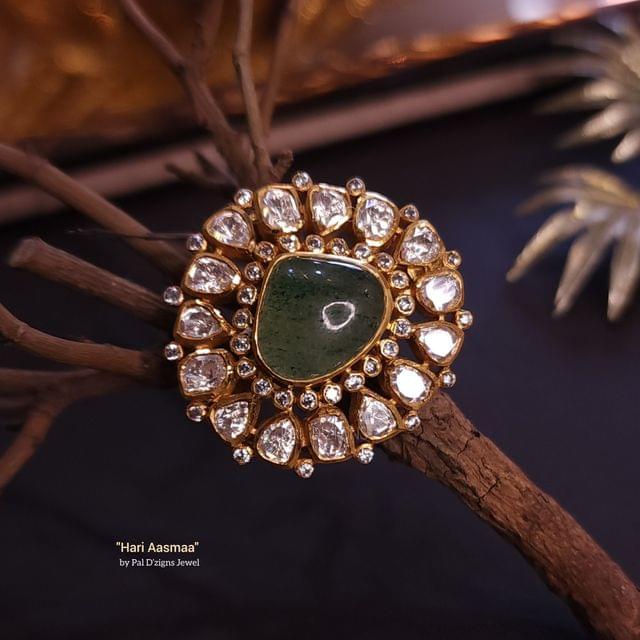 Hari Aasmaa Moissanite Polki Ring
