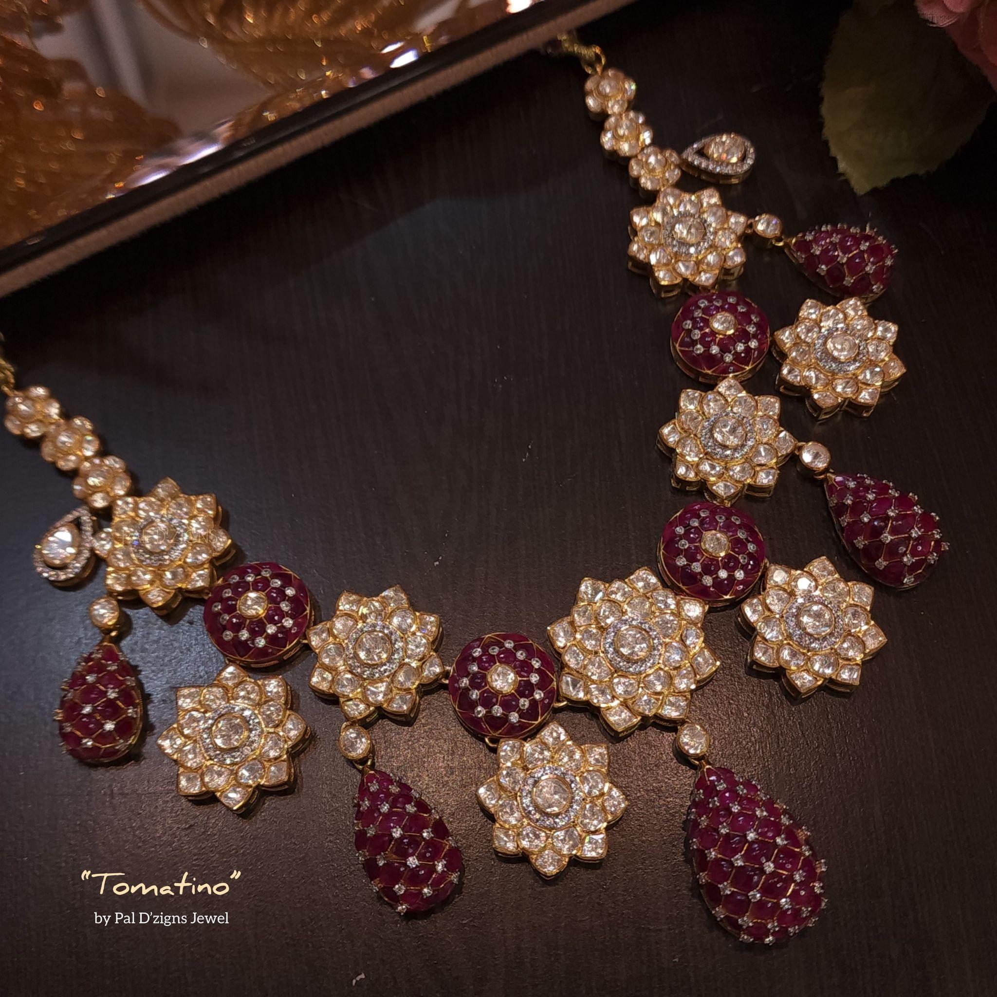 Tomatino Moissanite Polki Necklace