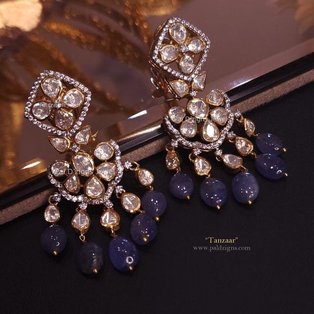 Tanzaar Moissanite Polki Earings