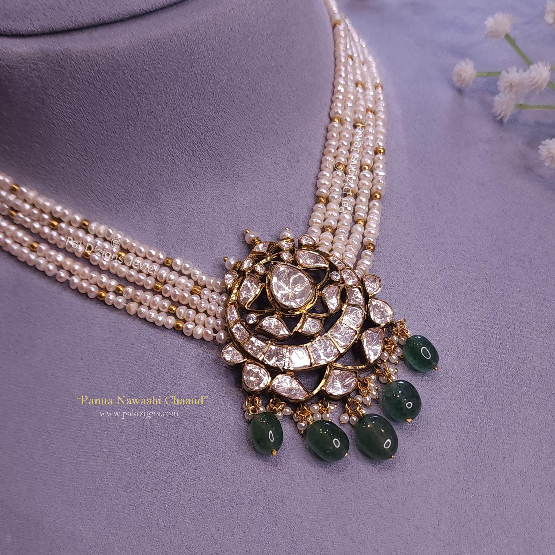 Panna Nawaabi Chaand Moissanite Polki Choker