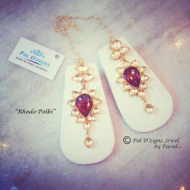 Rhodo Polki Earings