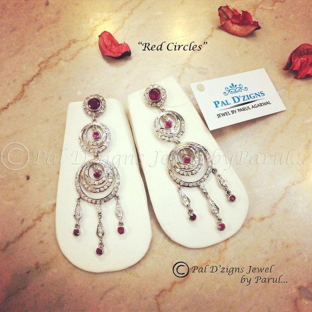 Red Circles Earing