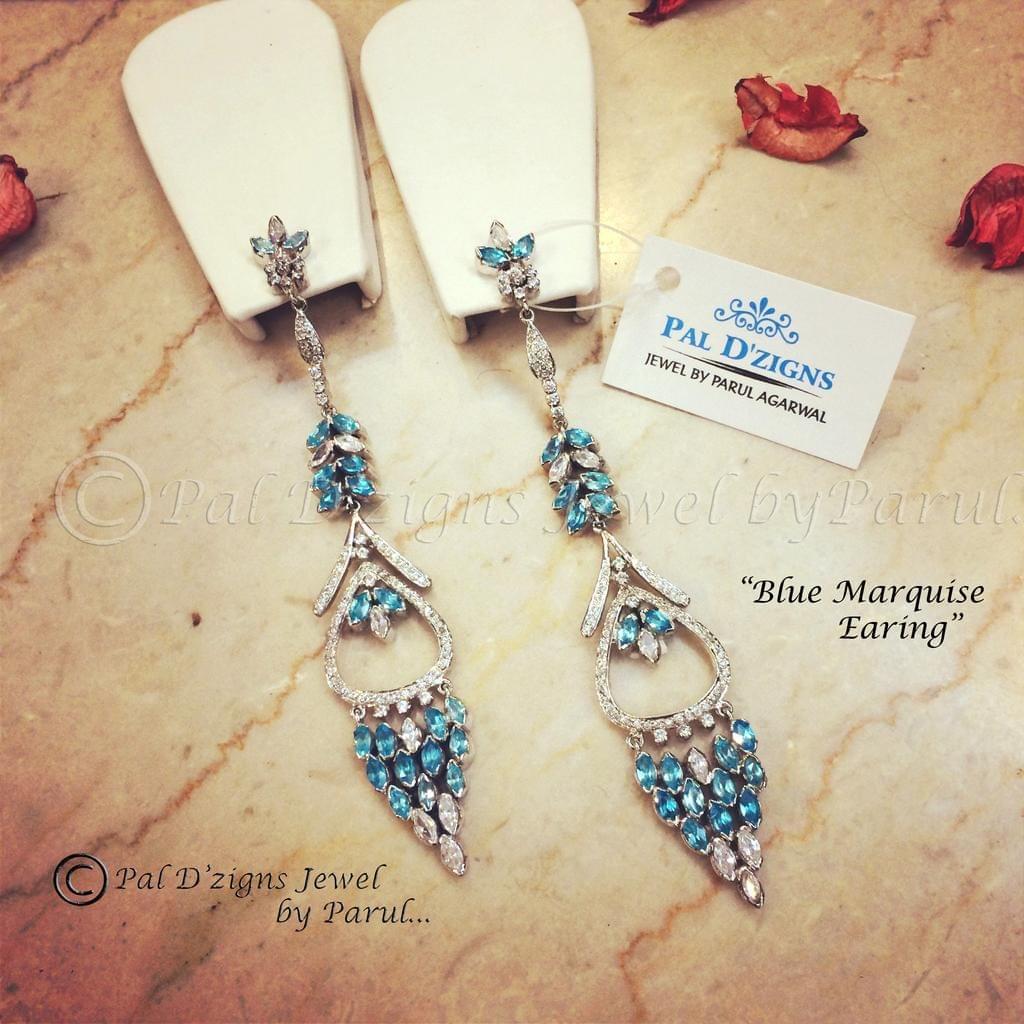 Blue Marquise Earing