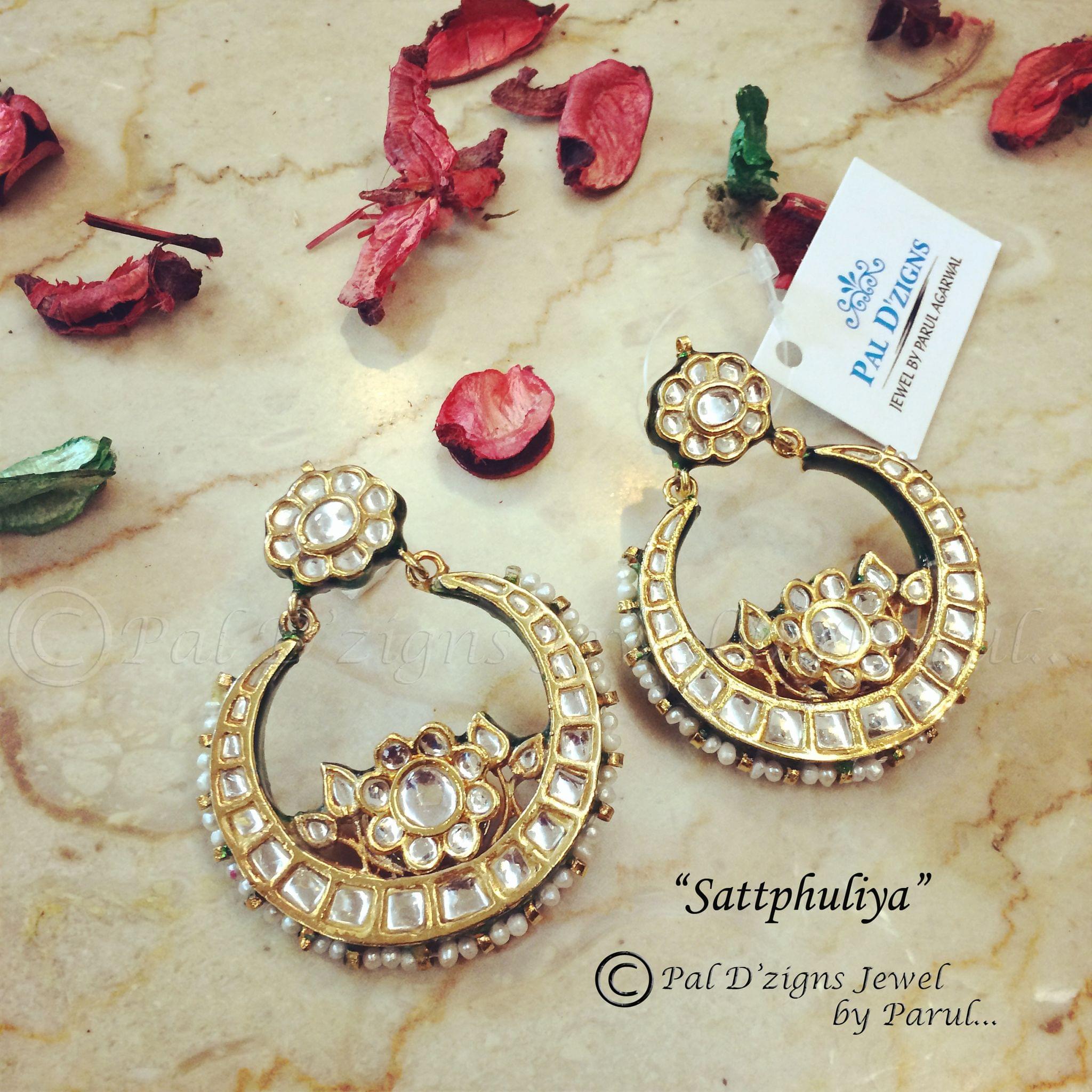Sattphuliya kundan earings