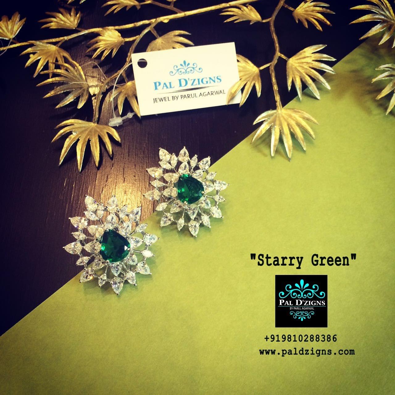 Starry Green Diamond earring