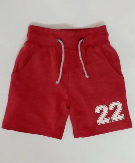 Red Shorts With 22 Print