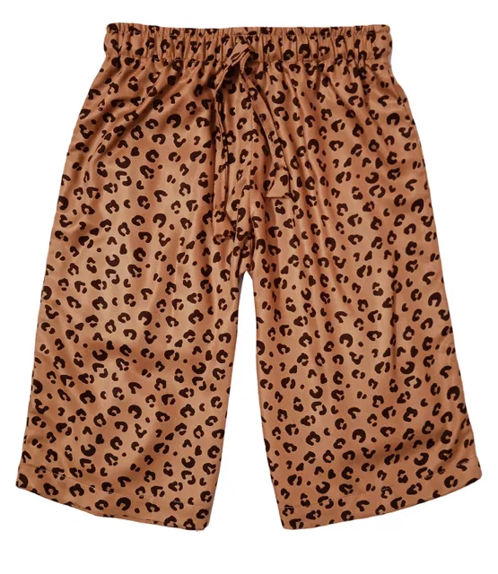 Brown Abstract Print Culotte