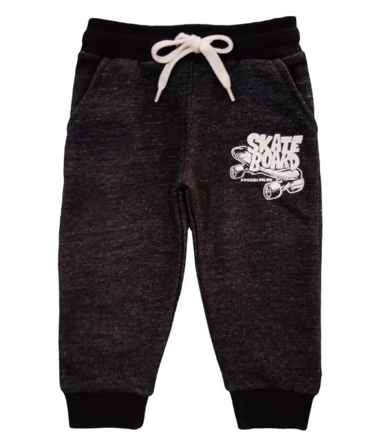 Unisex Lounge Pant  With Skateboard Print - Charcoal Grey