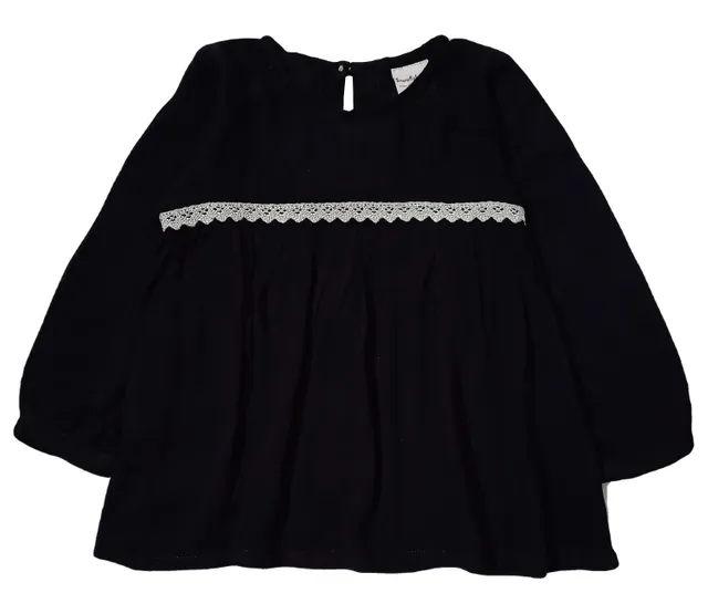 Solid Top With Full Sleeves - Black