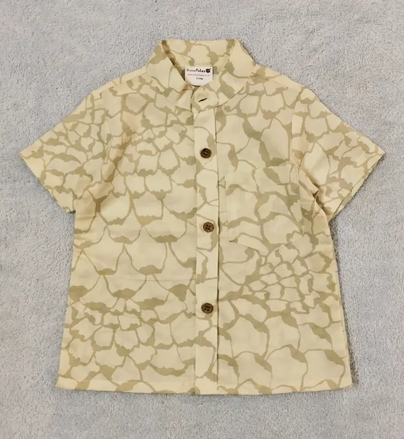 Half Sleeve Shirt With Abstract Prints - Off White