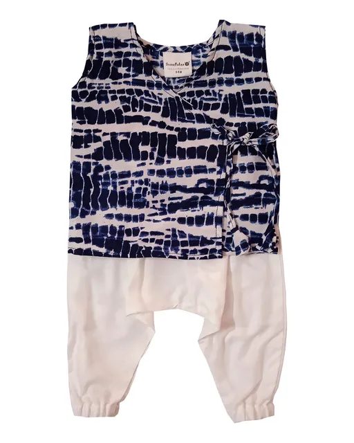 Snowflakes Unisex Infant Jabla Top With  Print And Harem Pant Set - Blue