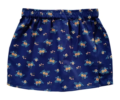 Snowflakes Girls Skorts With Floral  Print - Blue