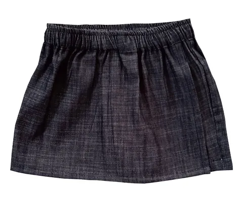 Snowflakes Girls Solid Denim Skort  - Grey