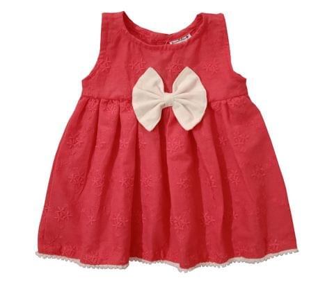 Snowflakes Baby Girls' Frock with Bow - Pink