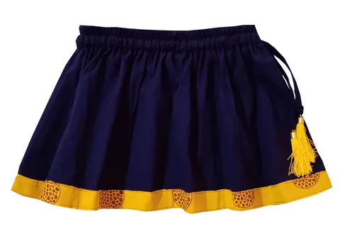 Snowflakes Girls' Skirt  - Navy Blue