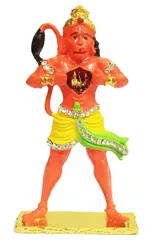 Metal Idol Lord Hanuman: Ramayana Depiction of Lord Ram Forever in Hanumanji's Heart (12134)