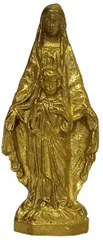 Rare Miniature Brass Mother Mary & Jesus Christ: Unique Collectible Gold Finish Statue (12150)