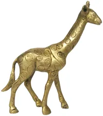 Brass Giraffe Statuette: Collectible Art Showpiece (12169)