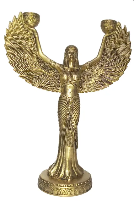 Brass Candle Holder Nike, The Goddess of Victory: Grand Decorative Sculpture (12166)