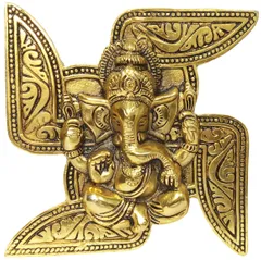 Metal Wall Hanging: Sathiya with Ganesha (12184A)