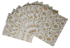 Paper Card-Envelope Pack (Set of 10) 'White Flowers': Handmade Organic Paper Cards 5*4 inches for Personalized Greetings (11454B)