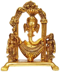 Metal Statue Ganesha with Riddhi Siddhi (12269)