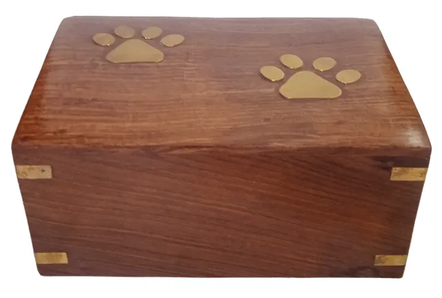 Wooden Urn For Pet Ashes: Dog Cats Cremation Burial Urns Box (12398)