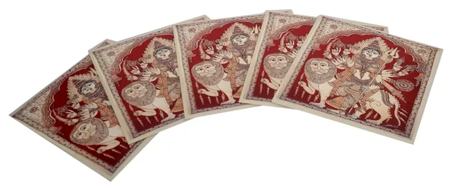 Paper Envelopes Indian Goddess Durga: Pack Of 5 For Letters Notes Wishes Cards (12440A)