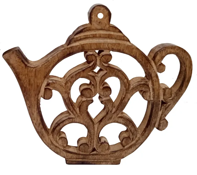 Wooden Trivet 'Teapot': Coaster Hot Pad Mat Or Wall Hanging (12525)