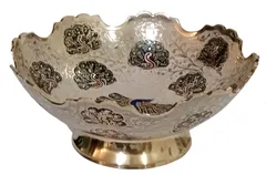Metal Bowl Serving Plate: For Dry Fruits, Sweets Or Candies Or Decor Piece (12571B)