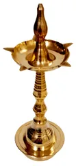 Brass Kuthu Vilakku Inauguration Oil Lamp Diya: Traditional Design?Deepam, 10 inches (11761)