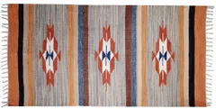 All-Season Area Rug / Carpet / Dhurrie in Wool - "Distant Star": Handwoven by master artisans in Medium Size,10.6 Squre ft (10066f)