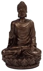 Resin Idol Blessing Buddha: Collectible Bronze Finish Statue, 3 Inches (12579)