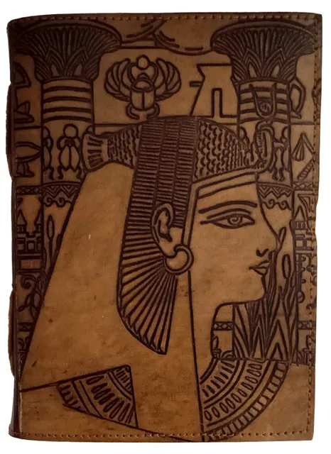 Leather Journal 'Cleopatra': Vintage Egyptian Design Diary Notebook (12582)