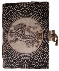 Leather Journal 'Holy Dragon': Vintage Chinese Design Diary Notebook (12586)