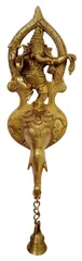 Brass wall hanging: Ganeshas Elephant Head with Bell (10026)