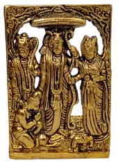 Metal Plate Wall Hanging Ram Family Darbar: Rama, Sita, Laxman, Hanuman Statues (12608)