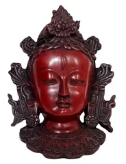 Resin Idol Buddhist Goddess Tara: Wall Hanging Stone Finish Mask (11801)