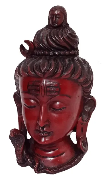 Resin Idol Lord Siva (Mahadev Shiva): Wall Hanging Stone Finish Mask (11802)