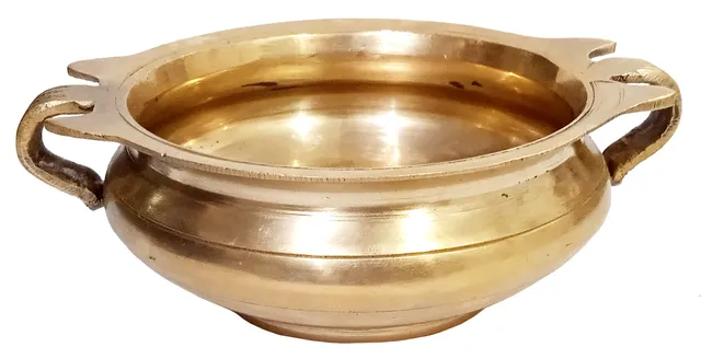 Brass Urli: Small Decorative Bowl for Water, Floating Candles, Flower Petals Or Diya (12062)