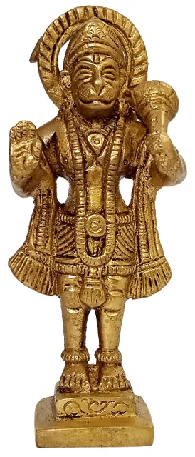 Brass Idol Lord Hanuman Bajrangbali: Hindu God Statue For Home Temple (12614)