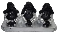 Resin Statue Three Laughing Buddha: Hear-No-Evil, Speak-No-Evil, See-No-Evil Showpiece Decorative Gift Set (12619)