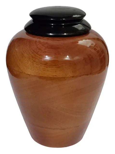 Wooden Urn For Ashes Cremation Burial Urns Box, Open Close Screw Lid (12631)