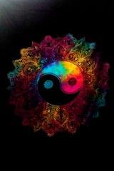 Cotton Bed Cover Wall Poster Beach Throw 'Mandala Yin-Yang': Bohemian Hanging Tapestry (20042)
