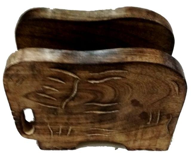 Wooden Tissues Holder Organiser 'Elephant Couple' (11991) Kitchen Dining Accessory
