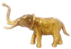 Brass Elephant Statuette: Collectible Art Showpiece with Feng Shui Vaastu Significance (11973)