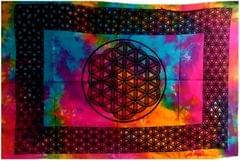 Cotton Wall Poster Beach Throw 'Mystic Mandala': Bohemian Hanging Tapestry (20037)
