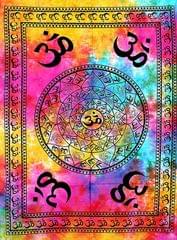 Cotton Wall Poster 'Om, The Sound Of Vedas': Bohemian Wall Hanging Tapestry (20036)
