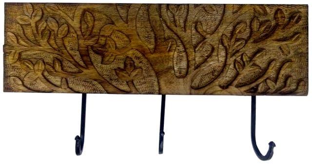 Wooden Wall Hanger for Coat, Clothes or Keys 'Glimpse of the Garden' (11879)