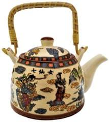 Ceramic Kettle 'Morning Beauty': 500 ml Tea Coffee Pot, Steel Strainer Included (11622)